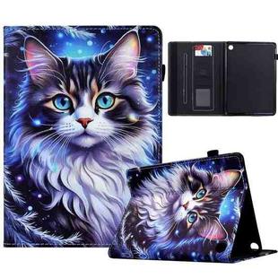 For Amazon Kindle Fire 7 2022 Painted Pattern Leather Tablet Case(Tabby Cat)