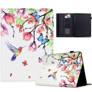 For Amazon Kindle Paperwhite 2 Painted Pattern Leather Tablet Case(Flowers Bird)