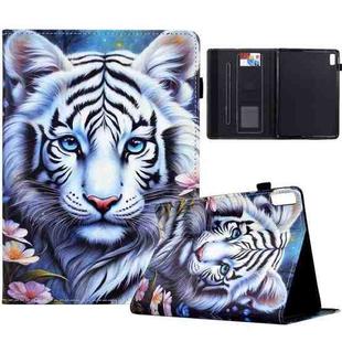 For Lenovo Tab M9 Painted Pattern Leather Tablet Case(White Tiger)