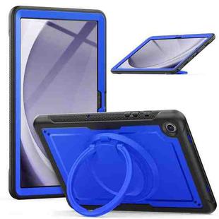 For Samsung Galaxy Tab A9+ Honeycomb Hybrid Tablet Case with Handle Holder & Strap(Dark Blue)