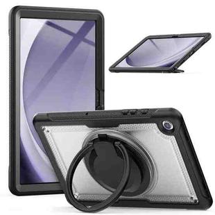For Samsung Galaxy Tab A9+ Honeycomb Hybrid Tablet Case with Handle Holder & Strap(Transparent)