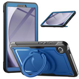 For Samsung Galaxy Tab A9 Honeycomb Hybrid Tablet Case with Handle Holder & Strap(Navy Blue)