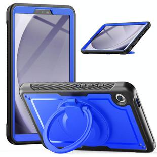 For Samsung Galaxy Tab A9 Honeycomb Hybrid Tablet Case with Handle Holder & Strap(Dark Blue)