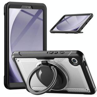 For Samsung Galaxy Tab A9 Honeycomb Hybrid Tablet Case with Handle Holder & Strap(Transparent)