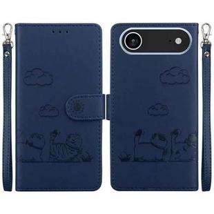 For iPhone 17 Air Cute Cats RFID Leather Phone Case(Blue)