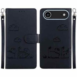 For iPhone 17 Air Cute Cats RFID Leather Phone Case(Black)