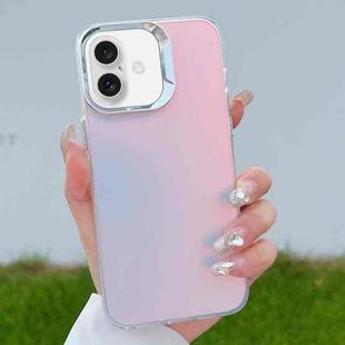 For iPhone 16 Plus Color Plating Discoloration PC Phone Case(Cyan Grey)