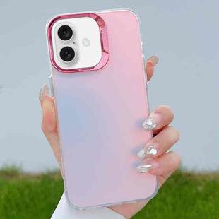 For iPhone 16 Plus Color Plating Discoloration PC Phone Case(Rose Red)