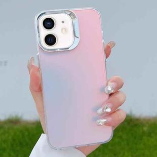 For iPhone 12 Color Plating Discoloration PC Phone Case(Cyan Grey)