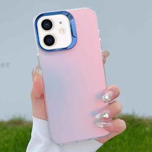 For iPhone 12 Color Plating Discoloration PC Phone Case(Blue)