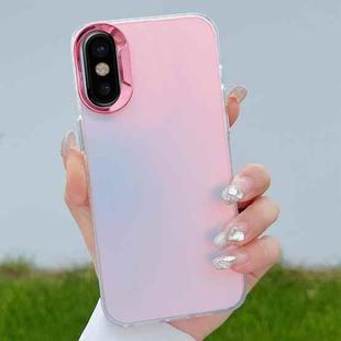 For iPhone X / XS Color Plating Discoloration PC Phone Case(Rose Red)