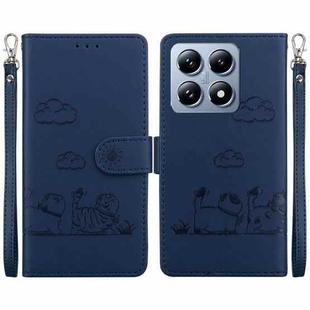 For Xiaomi 14T Pro Cute Cats RFID Leather Phone Case(Blue)