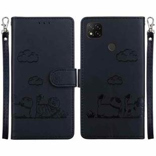 For Xiaomi Poco C31 Cute Cats RFID Leather Phone Case(Black)