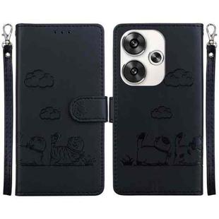 For Xiaomi Poco F6 Cute Cats RFID Leather Phone Case(Black)