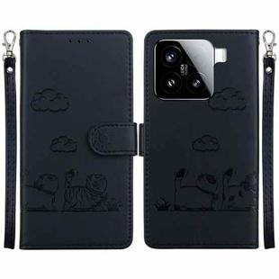For Xiaomi 15 Cute Cats RFID Leather Phone Case(Black)