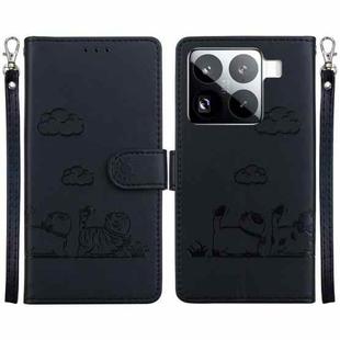 For Xiaomi 15 Pro Cute Cats RFID Leather Phone Case(Black)