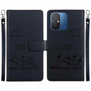 For Redmi 12C / 11A Cute Cats RFID Leather Phone Case(Black)