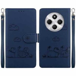 For Redmi 14C 4G Cute Cats RFID Leather Phone Case(Blue)