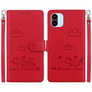 For Redmi A1 / A2 Cute Cats RFID Leather Phone Case(Red)