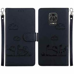 For Redmi Note 9 Pro Cute Cats RFID Leather Phone Case(Black)