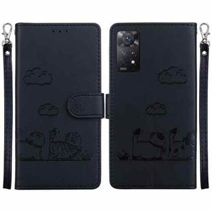 For Redmi Note 12 Pro 4G Cute Cats RFID Leather Phone Case(Black)