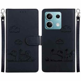 For Redmi Note 13 5G Cute Cats RFID Leather Phone Case(Black)