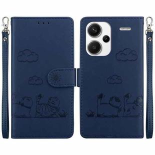 For Redmi Note 13 Pro+ 5G Cute Cats RFID Leather Phone Case(Blue)