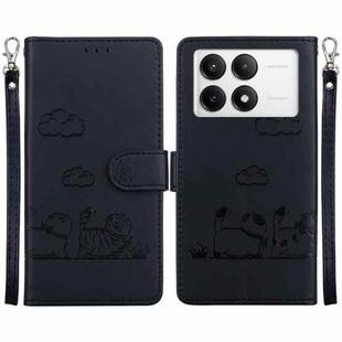 For Redmi K70 / K70 Pro Cute Cats RFID Leather Phone Case(Black)