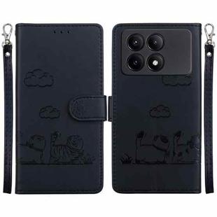 For Redmi K70E Cute Cats RFID Leather Phone Case(Black)