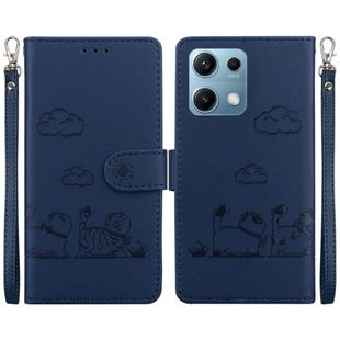 For Redmi Note 14S 4G Cute Cats RFID Leather Phone Case(Blue)