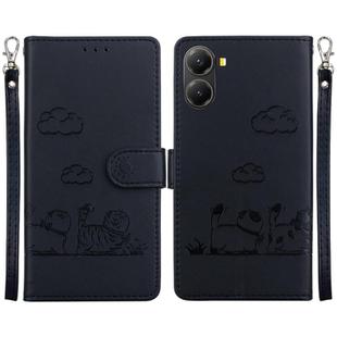 For Redmi Turbo 4 / Xiaomi Poco X7 Pro Cute Cats RFID Leather Phone Case(Black)