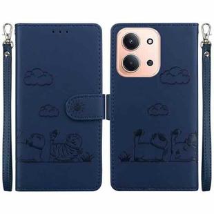 For Redmi 15C 4G 173.1mm / 15C 5G 173.1mm Cute Cats RFID Leather Phone Case(Blue)