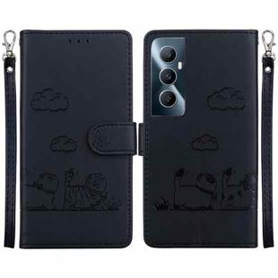 For Realme C65 4G Cute Cats RFID Leather Phone Case(Black)