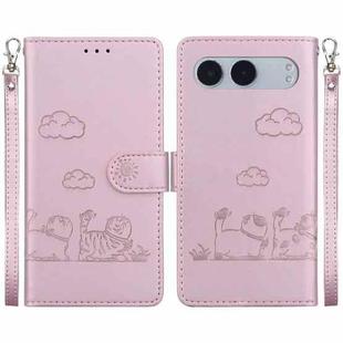 For OnePlus Nord 4 Cute Cats RFID Leather Phone Case(Rose Gold)