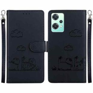 For OnePlus Nord CE 2 Lite 5G Cute Cats RFID Leather Phone Case(Black)