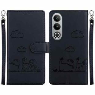 For OnePlus Nord CE4 5G Cute Cats RFID Leather Phone Case(Black)