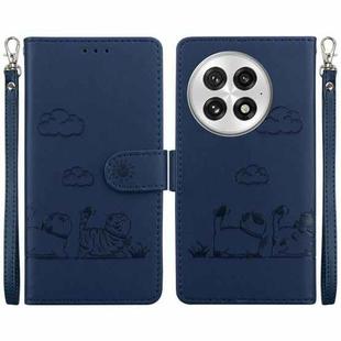 For OnePlus 13 Cute Cats RFID Leather Phone Case(Blue)