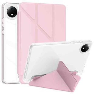 For Xiaomi Redmi Pad SE 8.7 Clear Acrylic Deformation Leather Tablet Case(Pink)