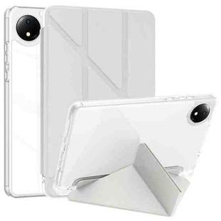 For Xiaomi Redmi Pad SE 8.7 Clear Acrylic Deformation Leather Tablet Case(Grey)