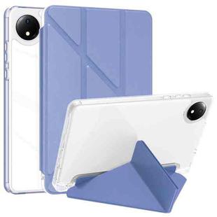 For Xiaomi Redmi Pad SE 8.7 Clear Acrylic Deformation Leather Tablet Case(Lavender Purple)