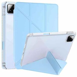For Xiaomi Pad 7 / 7 Pro Clear Acrylic Deformation Leather Tablet Case(Ice Blue)