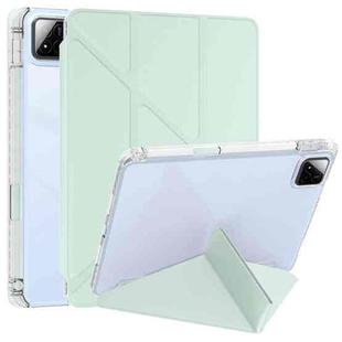 For Xiaomi Pad 7 / 7 Pro Clear Acrylic Deformation Leather Tablet Case(Light Green)
