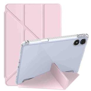 For Xiaomi Redmi Pad 12.1 Clear Acrylic Deformation Leather Tablet Case(Pink)