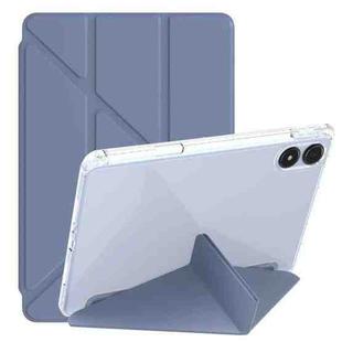 For Xiaomi Redmi Pad 12.1 Clear Acrylic Deformation Leather Tablet Case(Lavender Purple)