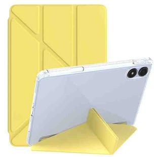 For Xiaomi Redmi Pad 12.1 Clear Acrylic Deformation Leather Tablet Case(Yellow)