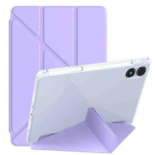 For Xiaomi Redmi Pad 12.1 Clear Acrylic Deformation Leather Tablet Case(Purple)