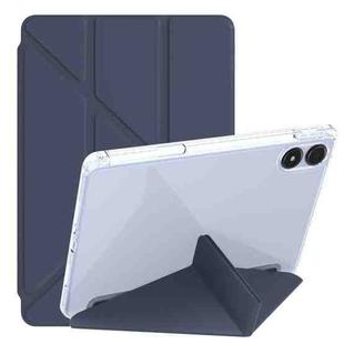 For Xiaomi Redmi Pad 12.1 Clear Acrylic Deformation Leather Tablet Case(Dark Blue)