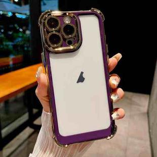 For iPhone 16 Pro Max Dual-color Plating Space PC Hybrid TPU Phone Case(Purple)