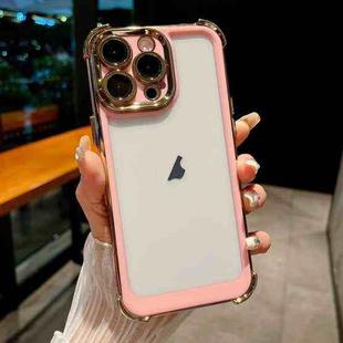For iPhone 11 Pro Max Dual-color Plating Space PC Hybrid TPU Phone Case(Pink)