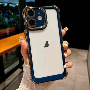 For iPhone 11 Dual-color Plating Space PC Hybrid TPU Phone Case(Blue)